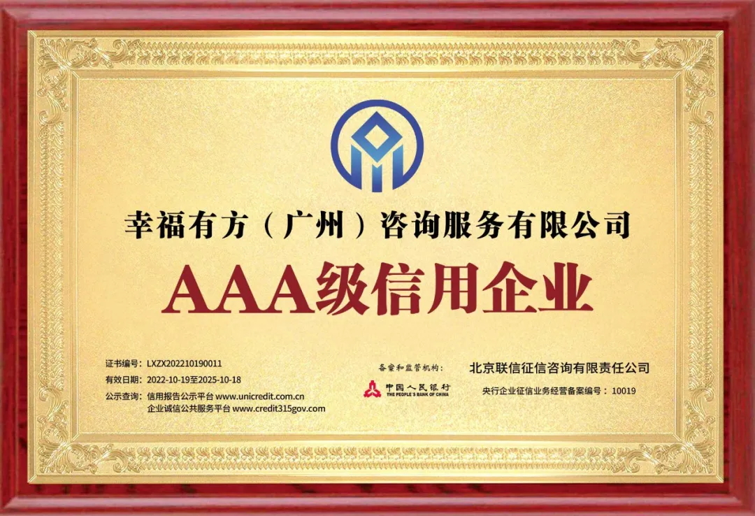 幸福有方-品牌资质